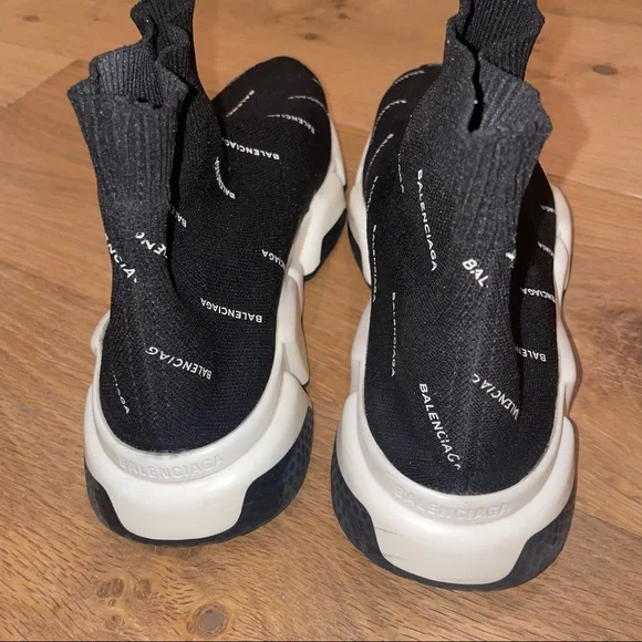 Balenciaga Women's Black Stretch Polyester Speed Sneakers - Picture 5 of 9